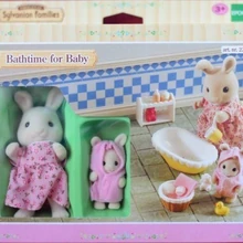 sylvanian families baby bath time