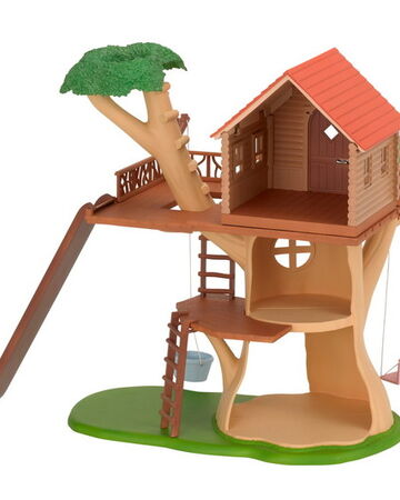 sylvanian treehouse and log cabin