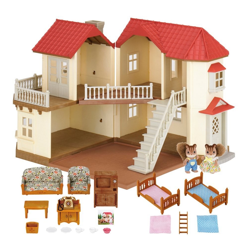 sylvanian families beechwood hall gift set with furniture