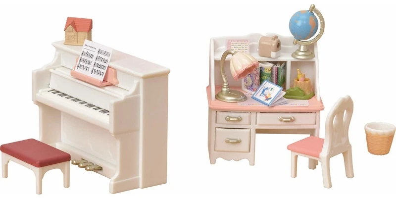 sylvanian families piano and desk set
