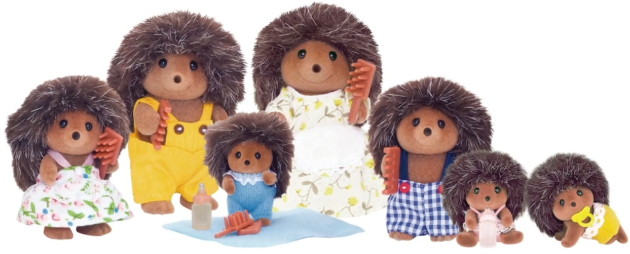 Sylvanian Families vintage figurines 3 hérissons BRAMBLE années 80 90  hedgehog