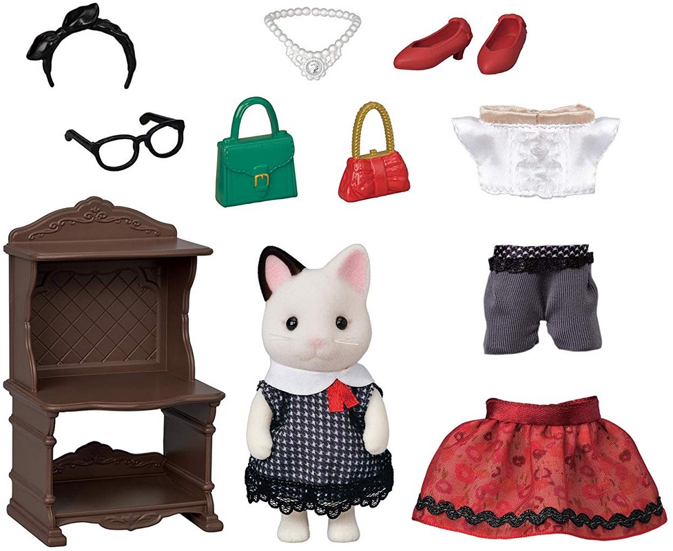 Sylvanian families tuxedo cat family sale