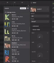 Redesigned voice selector