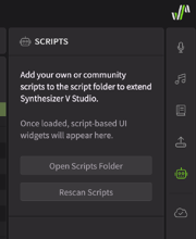Scripts panel with no script loaded