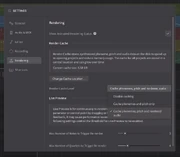 Render Cache within Settings