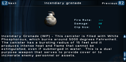 SFTOS Incendiary grenade Screen