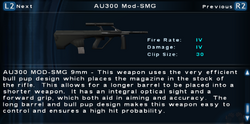 SFTOS AU300 Mod-SMG Screen