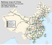 Rail map of China