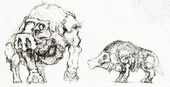 Two early sketches of Sirius from the official artbook.