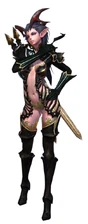 A female castanic warrior.