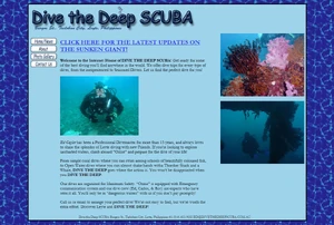 The homepage of Ed Guyler and his scuba company, "Dive The Deep".