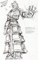 Full sketch of the earlier design of Buddha. Taken from the official artbook.
