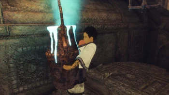 The boy carrying a hanging crucible.