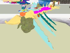 Collision model of the early 13th colossus and the final 12th colossus' head.