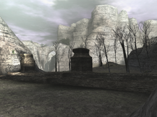 The possible entrance to Devil's Plain; still remains in the final game.