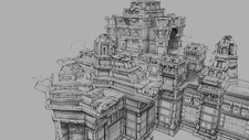 Sketch of the temple leading to the coliseum from the PS4 remake.