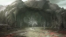 Concept art of the 9th colossus' cave from the PS4 remake.