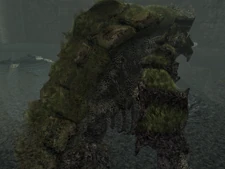 The 12th colossus' mossy legs in the E3 Demo.