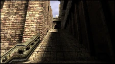 Alleyway leading back into the Drawbridge stage.