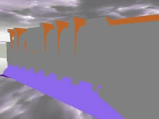 Strange structure with arches resembling the ones in the 15th colossus' Parthenon.