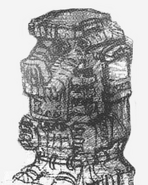 Sketch of the 1st colossus' idol statue.