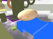 An egg-shaped object.