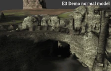 Comparison with the normal model of Proto in the E3 Demo and its ending model. Even though the model is cut-off, one can notice that the rocks in the ending model were bigger.