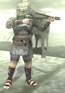 Guard B with his crossbow.