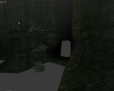 Reflection model from the oasis' entrance. It shows that it used to be a cave-like path instead of the ravine from the final version. Discovered by ASapphicKitsune.