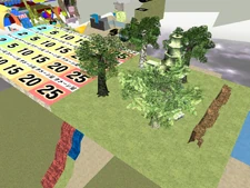 A Save Shrine surrounded by trees. The other side has several "NICO Bombs" which deal specific amounts of blowback damage to Wander.