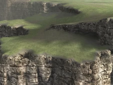 Close-up of the B6 low lands. Notice the cave-like crevice on the right side.