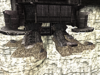 The 16th colossus' feet with a dirt-like texture just like the monument before its activation in the E3 Demo.