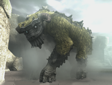 The 2nd colossus in the E3 Demo version. Notice its greener fur.