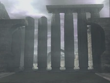 The columns by the entrance.