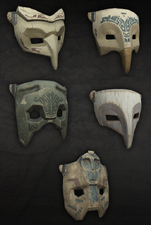 The masks worn by the guards in the remake.