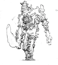 A close-up of one of the sketches.