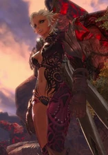 A female castanic warrior.