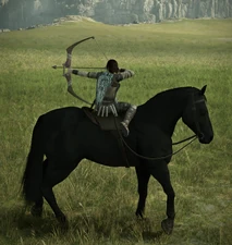 Wander using the bow on horseback in the remake.