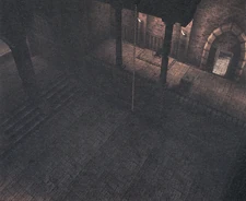 The area with the chain.