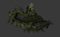The ending model of Kirin's Hill in the E3 Demo version. Shows a part of an early version of the arena, before it was mirrored horizontally.