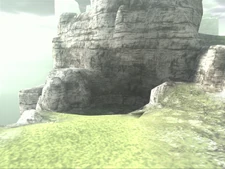 The location of the removed second cave in the final version. No cave entrance can be found.