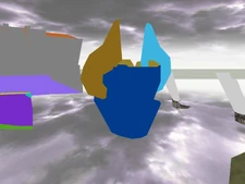 Collision model of the early 12th colossus' head, the horns have the same collision properties as the teeth from the later version.