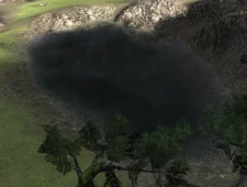 The lake filled with bluefish.