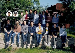 An annotated photo of Team ICO in February 2002, shortly before the PAL release of ICO.