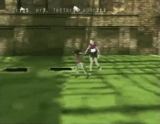 PS1 version of the main area of Sunbeams, featuring a guard.