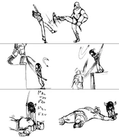 Concept art of Ico battling Soldiers.