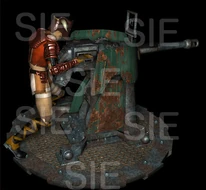 3D render of the Officer manning the Machine Gun