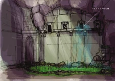 Concept art of the holes with the barrels.