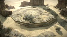Mandala-like design at the temple in the remake, not featured in the original (2017 image).
