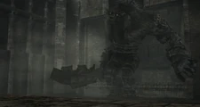 The colossus exiting its cage in the E3 Demo